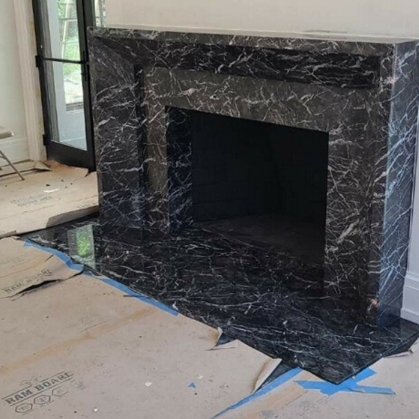 Nero Marquina Marble Location: Westport, CT Project: Fireplace