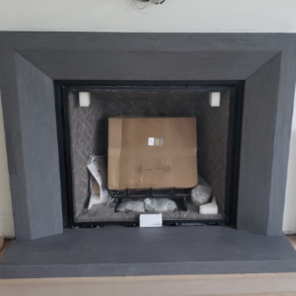 Black Vermont Honed <br> Location: New Rochelle, NY <br> Project: Fireplace