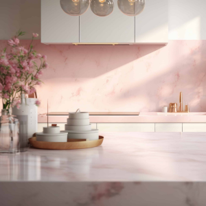 pink marble countertop