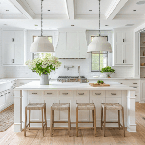 white quartz kitchen countertops