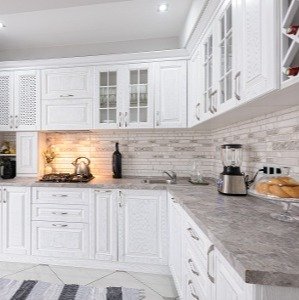 granite kitchen countertops with backsplash