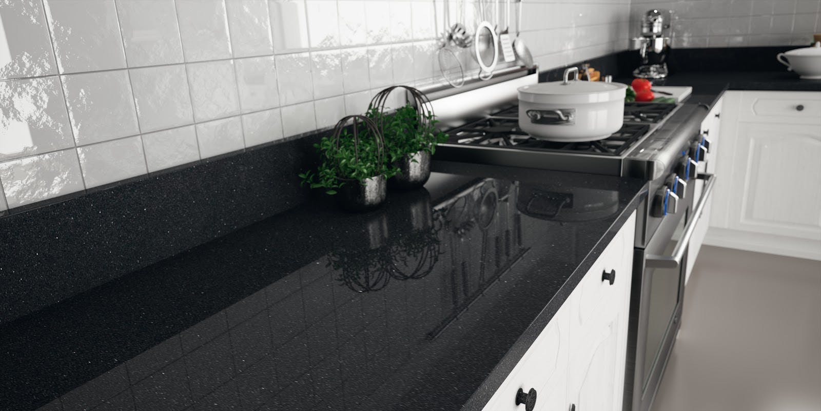 Black Galaxy Granite In The Kitchen 