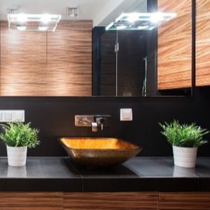 black marble bathroom countertops