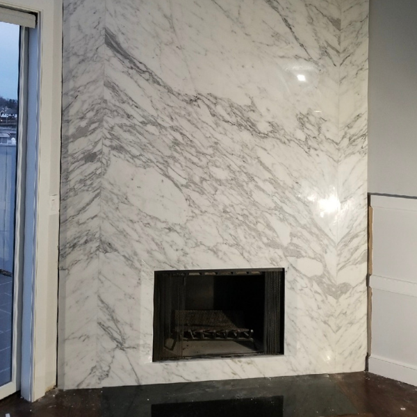 Calacatta Marble Fireplace - Larchmont, NY